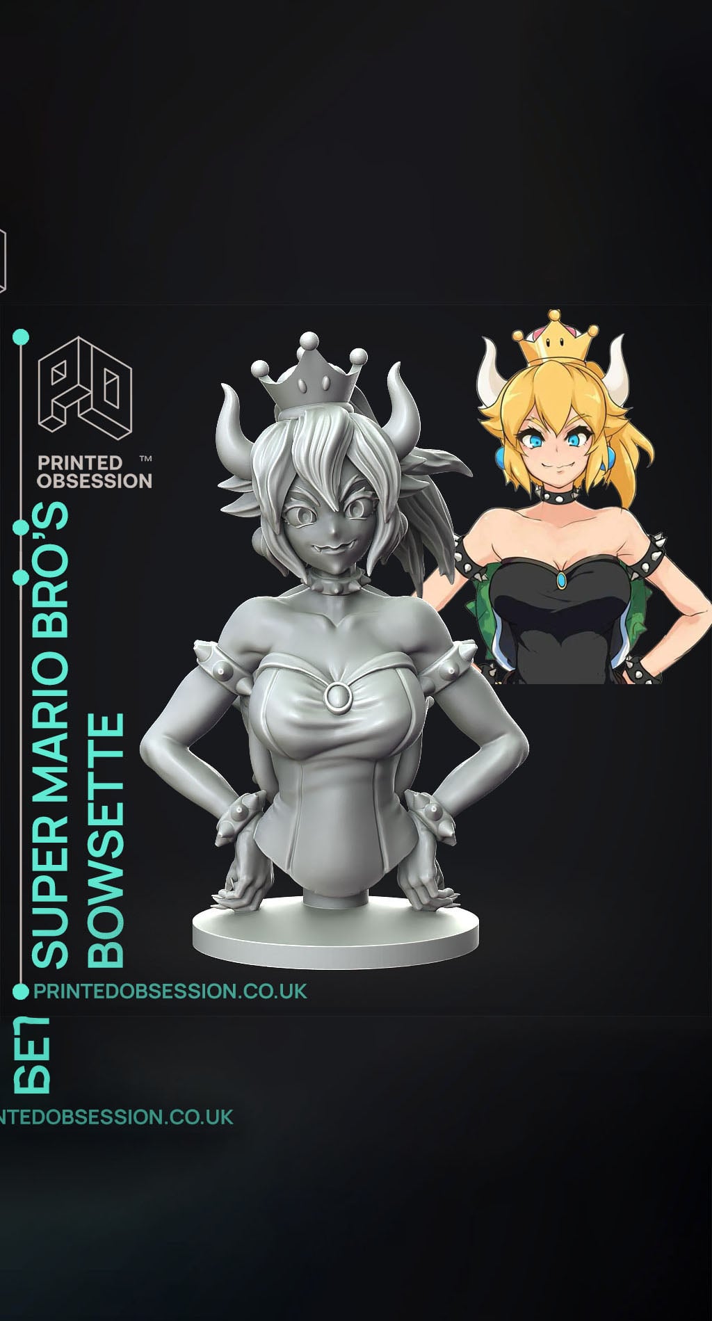 Bowsette - Super Mario Bro's - Fan Art 3d model