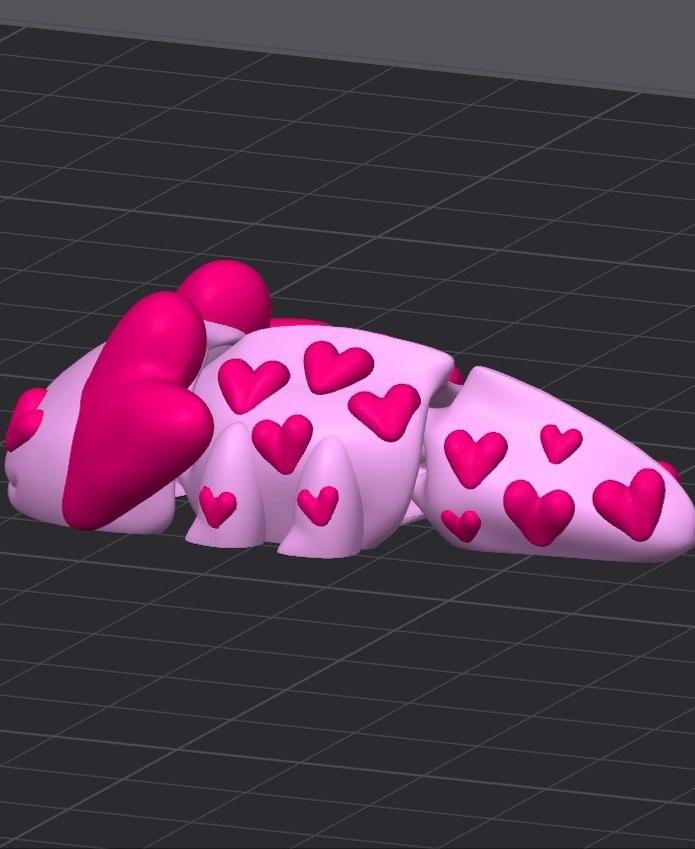Heart Alotl Mini Monster #2 3d model