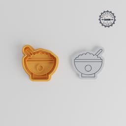 Rice Shape Cutter & Stamp Set, Perfect for Cookies & Fondant, Asian Food Theme, 6 Piece Bundle with S/M/L Sizes PRODUCT_4500 3d model