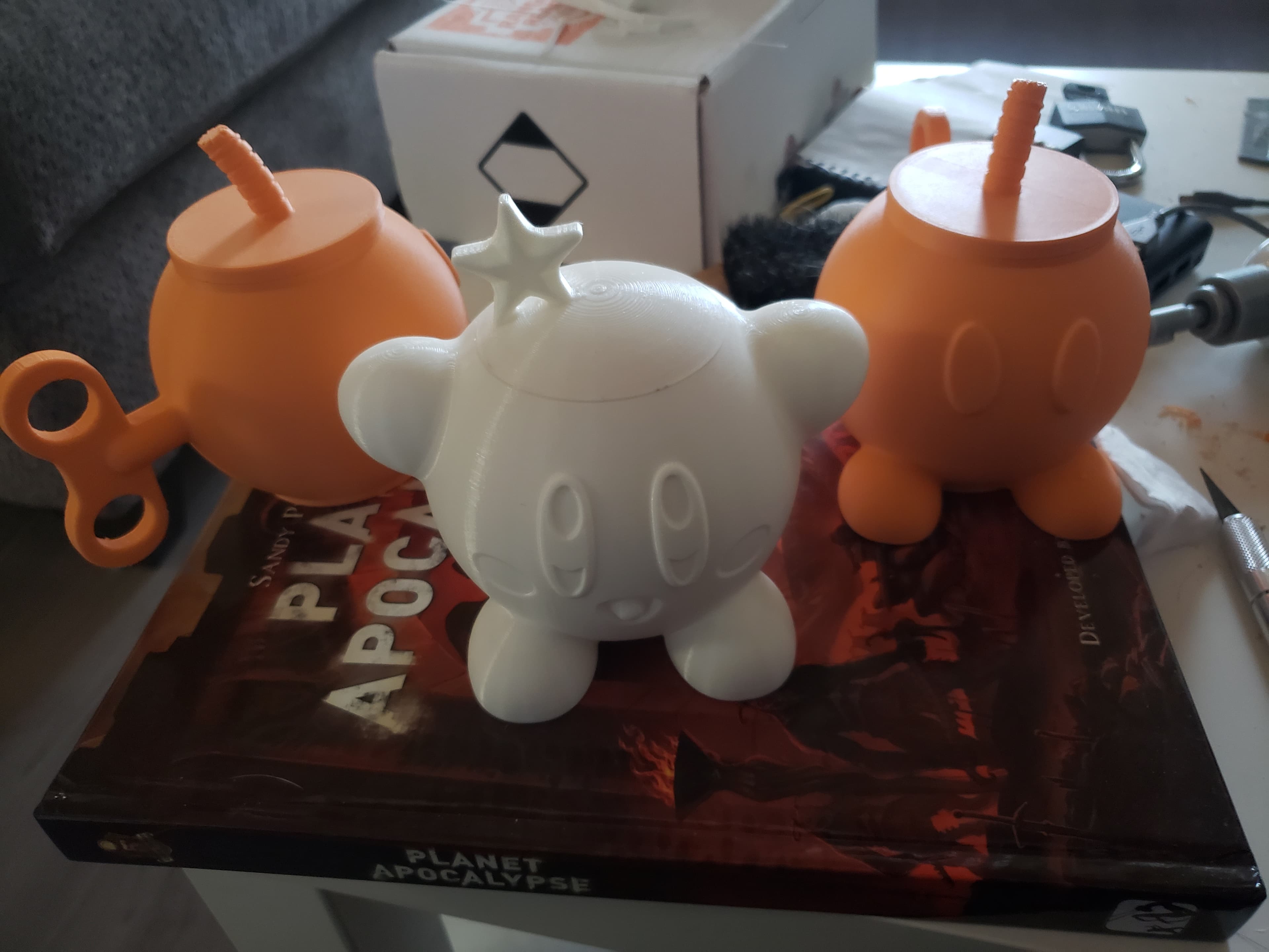 Two Bobombs and a Kirby Switch Cart Holders.
