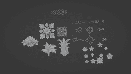 Floral architecture 26 details for 3D print or asset 3d model