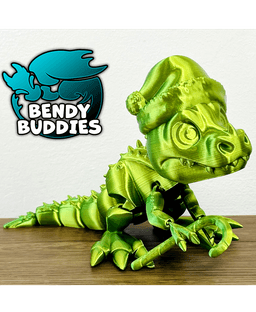 Dino Spike Christmas / T-Rex Articulated / Print-in-Place Dinosaur / Cute Tyrannosaurus Creature 3d model