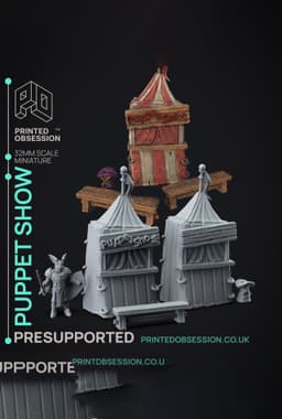 Scenery - Show tent - Puppet masters apprentice - PRESUPPORTED - Illustrated and Stats - 32mm scale 3d model