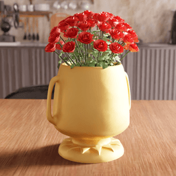 Quirky Cartoon Smiley Face Planter Vase 3d model