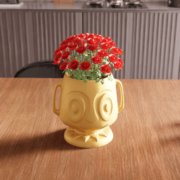Quirky Cartoon Smiley Face Planter Vase 3d model