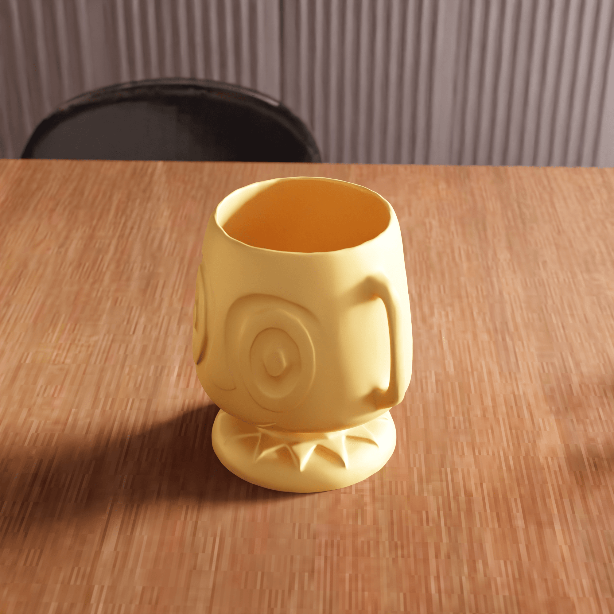 Quirky Cartoon Smiley Face Planter Vase 3d model