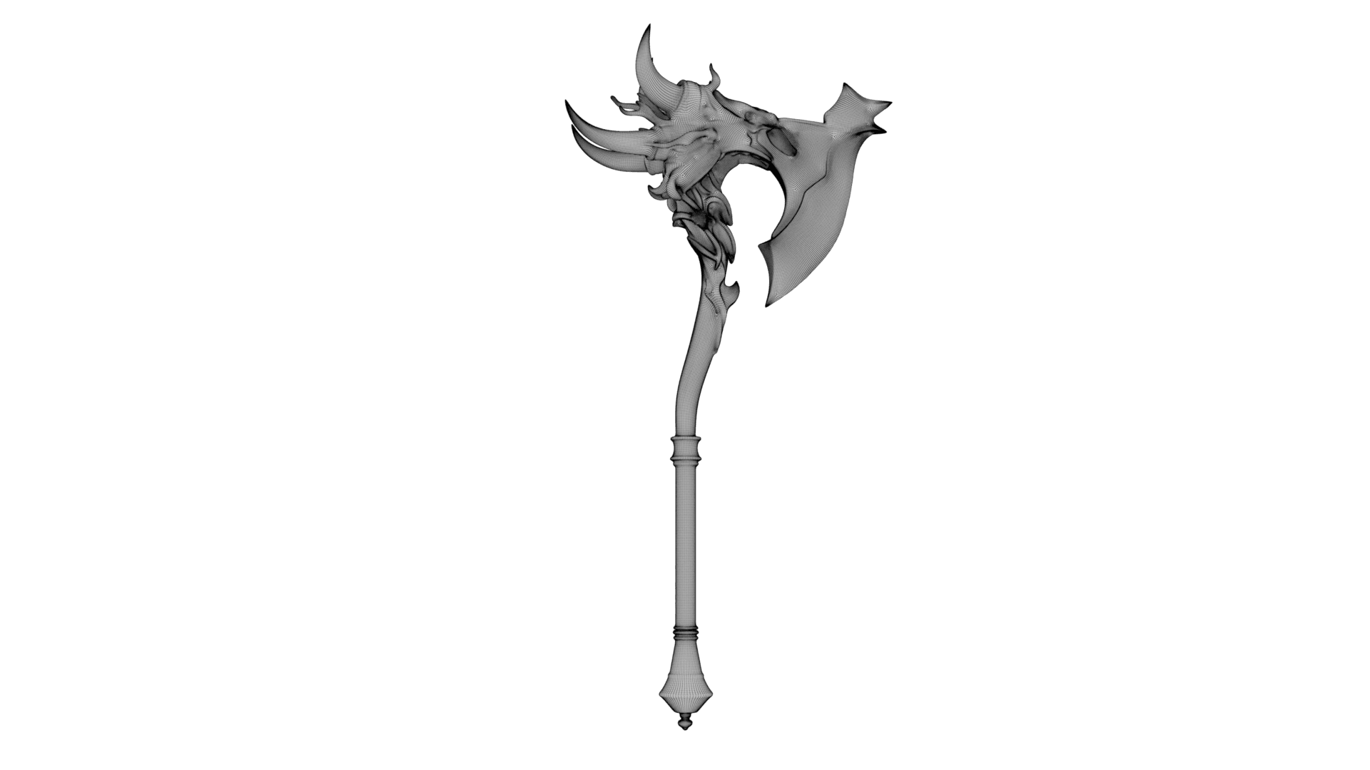 Crescent Horn Warstaff 3d model