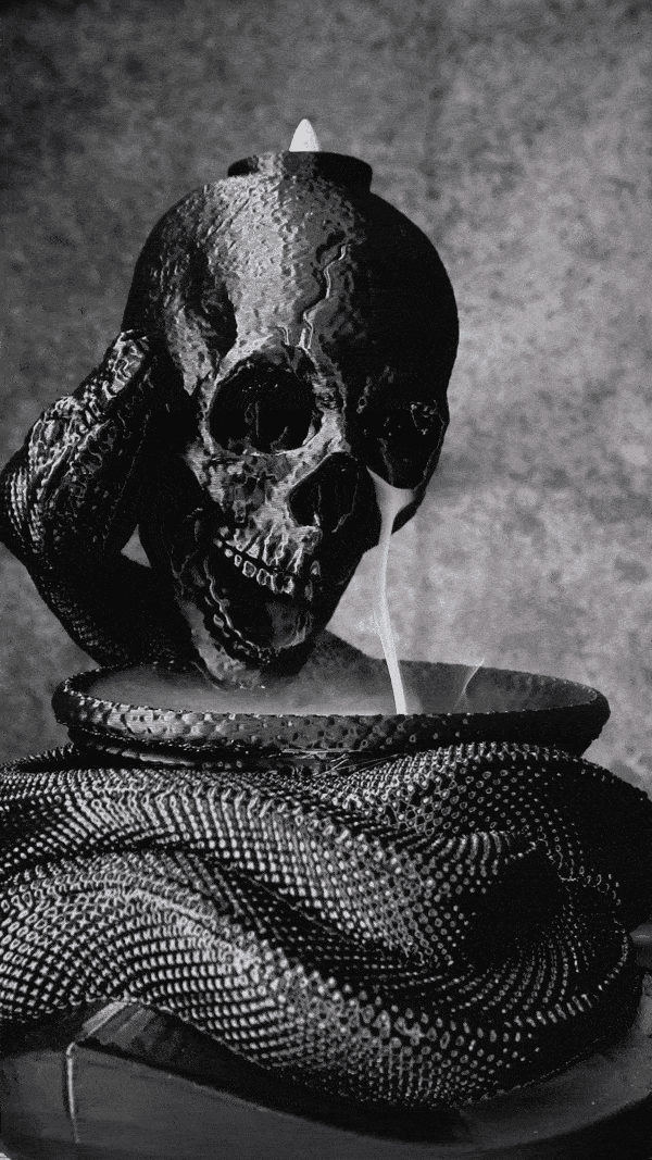 Snake and Skull Incense Burner 3d model
