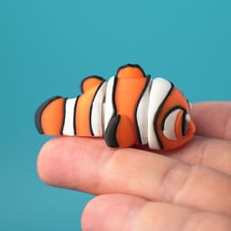 Clownfish - Flexi Articulated and Print in Place Keychain 3d model