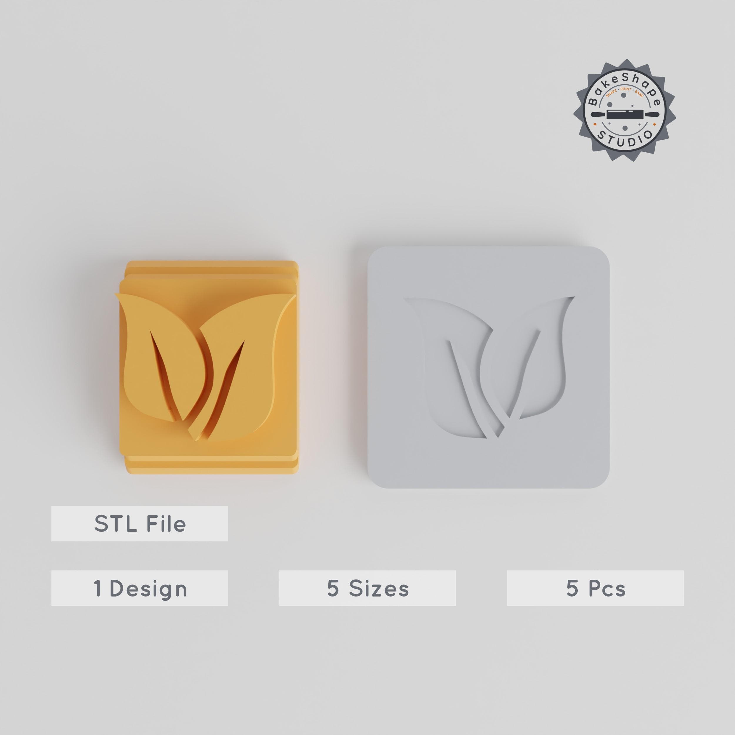 Leaf Stamp Tile Set, Multiple Sizes 20-40mm, Perfect for Clay, Cookie, Fondant Crafting PRODUCT_5074 3d model
