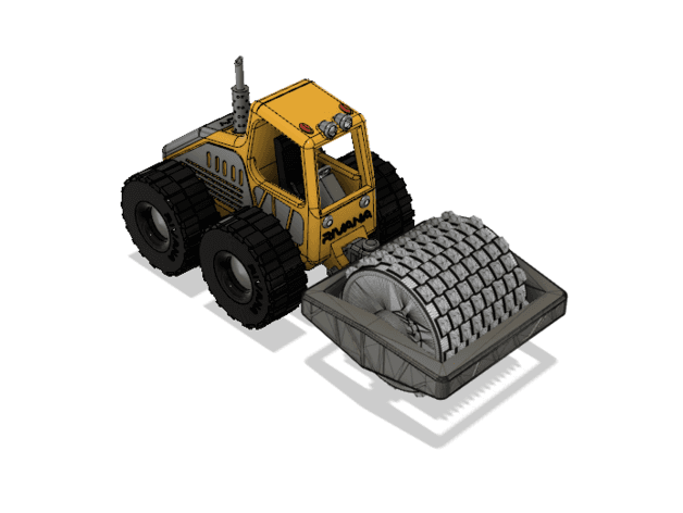 Yellow Bulldozer with Rollers ( Adapter Conversion) 3d model