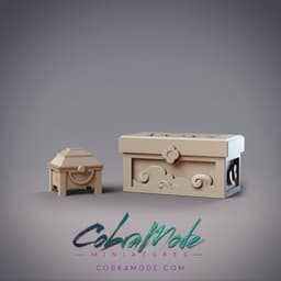 YuanYang Lamp, Chests, and Memorial Scatter Terrain Pack (4pcs) 3d model