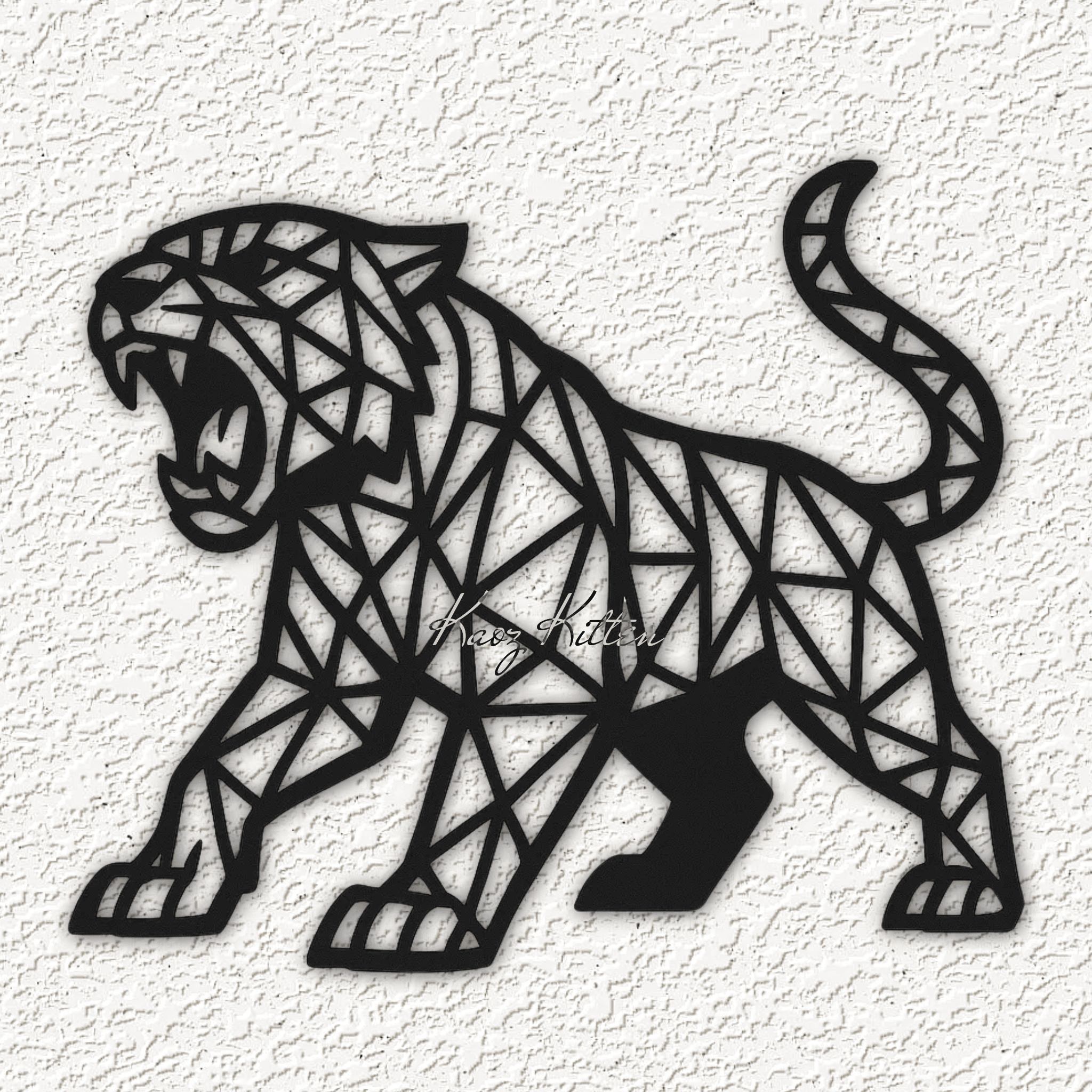 wild cat 6 wall art home decor 3d model