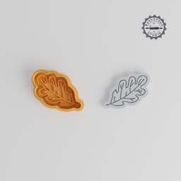 Leaf Shape Cutter & Stamp Set, Nature-Themed Cookie & Fondant Mold, 3 Sizes, 6 Pieces PRODUCT_1017 3d model