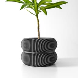 The Miko Planter Pot with Drainage Tray & Stand: Modern and Unique Home Decor for Plants 3d model