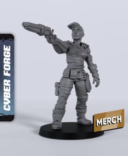 Liza Thorn - With Free Cyberpunk - Sci-Fi Gift Ideas for RPG and Wargamers 3d model