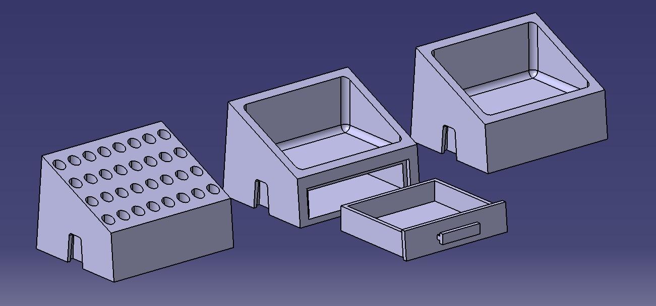 Modular Desk Organizer - #DIY Modular Desk Organizer - Exploded View. - 3d model