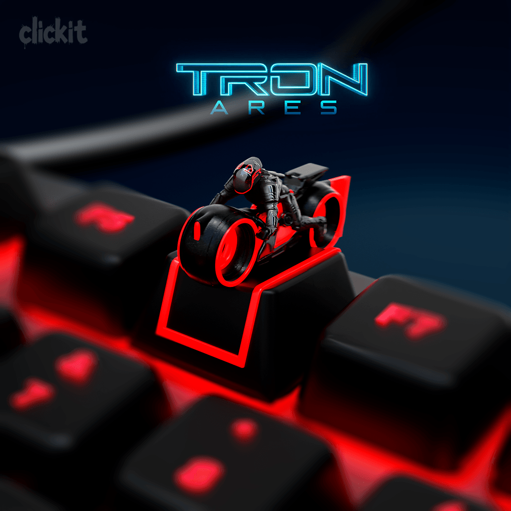 TRON: Ares Lightcycle Rider Keycap — Cyber‑Neon Sci‑Fi Custom Keycap (Cherry MX) 3d model