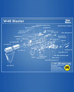 W-48 Blaster - Star Wars 3d model