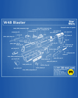 W-48 Blaster - Star Wars 3d model
