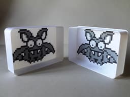 Bomb-Bat - 05, multicolor pixel art nesting box 3d model
