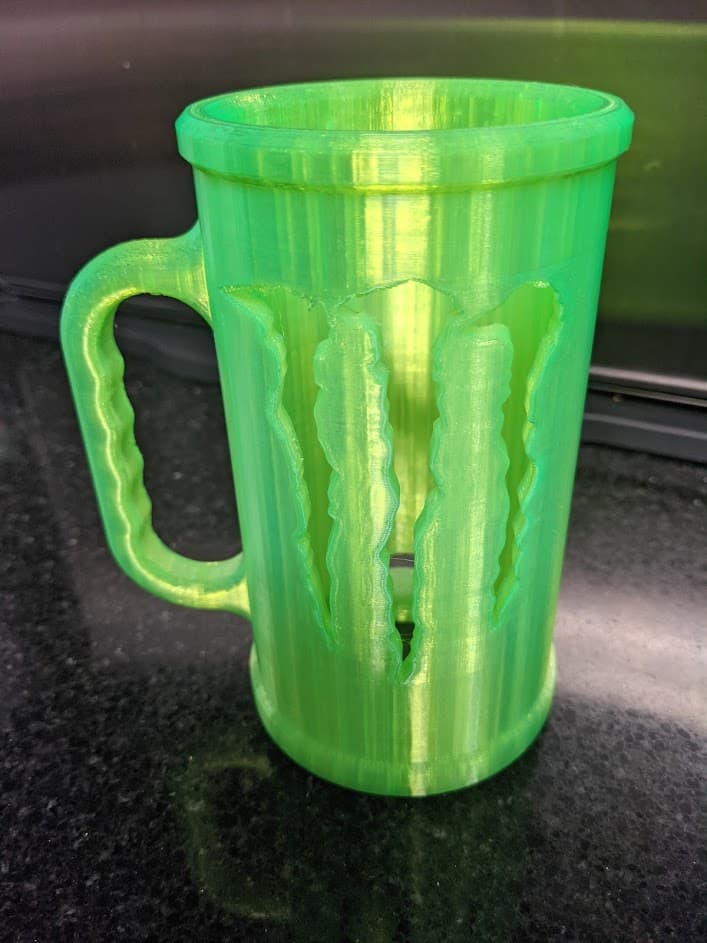 Printed in Prusament PETG Neon Green Transparent on a Prusa Mini+. Love it!