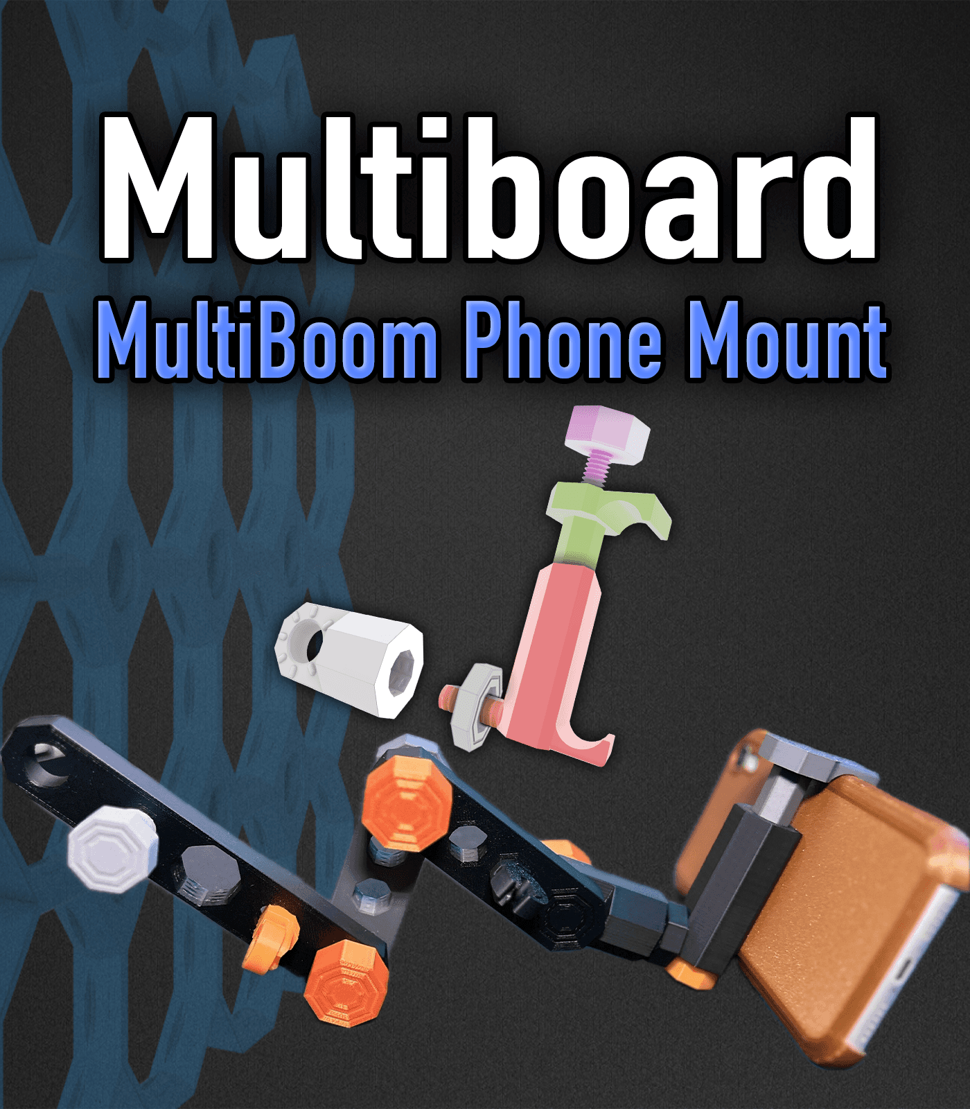 MultiBoom Phone Holder / Mount - Multiboard 3d model