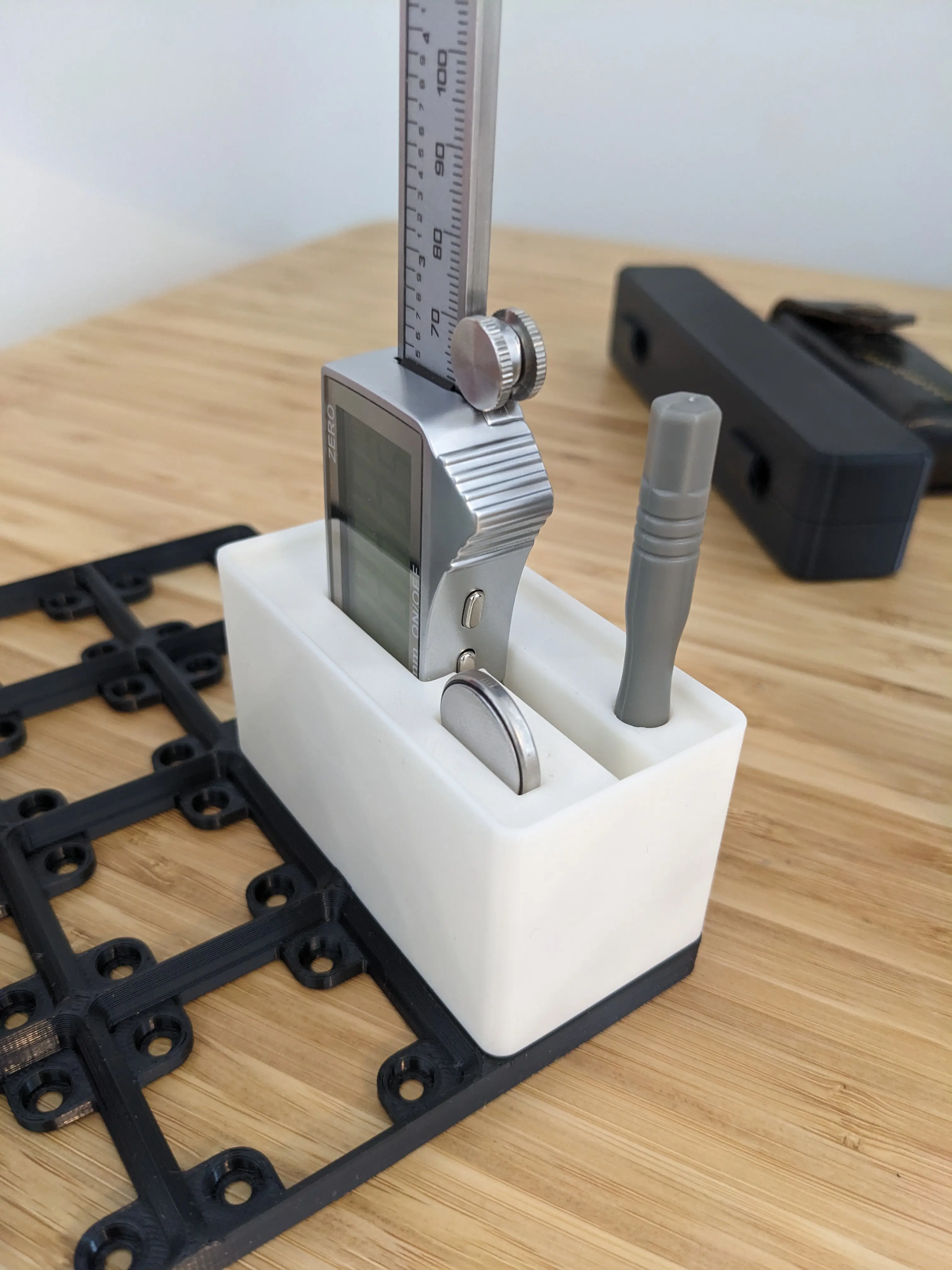 Gridfinity Caliper Holder, Preciva 150mm 3d model
