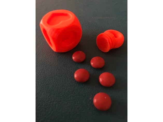 Dice Shaped Heart Pills Key Chain 4 Sizes 3d model