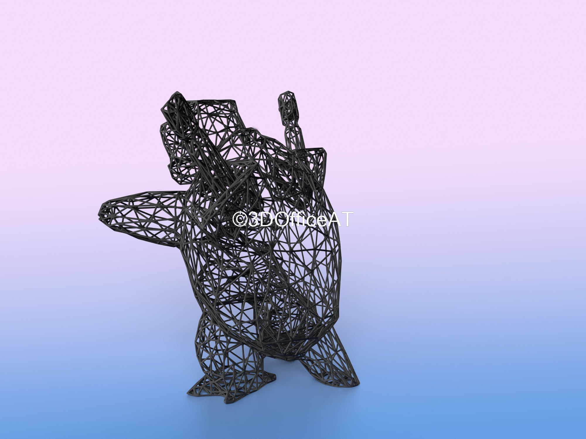 #009 Blastoise Pokemon Wiremon Figure 3d model
