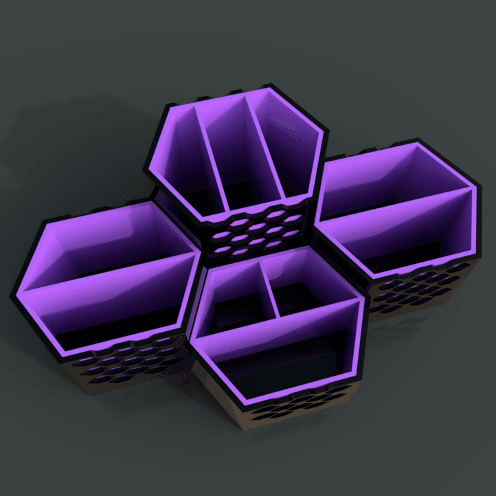 Hex Desk Organizer 3d model