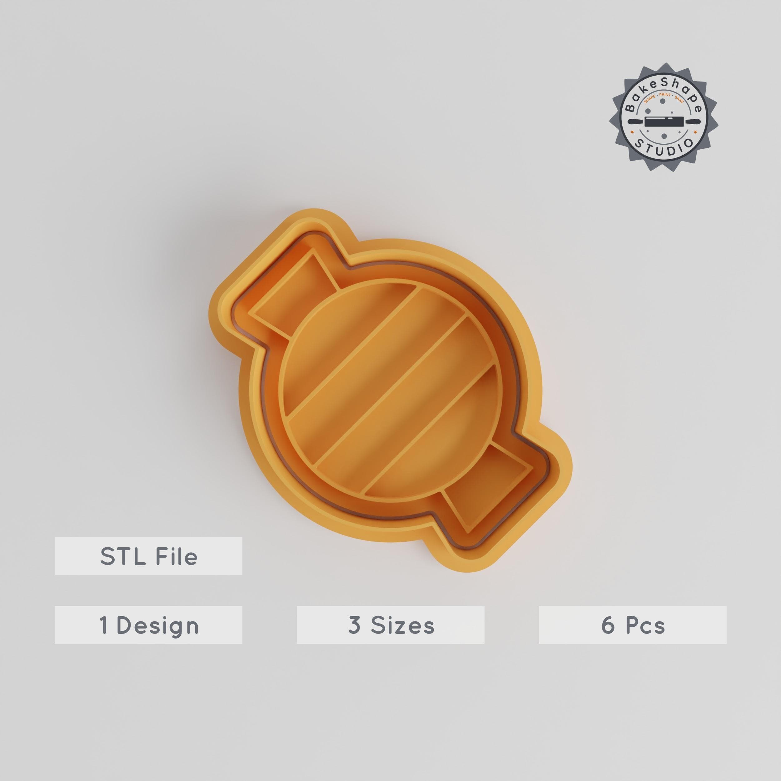 Candy Shape Cutter & Stamp Set, Perfect for Cookies & Fondant, Halloween Party Treats, 6 Piece Collection, Small/Medium/Large Sizes PRODUCT_4266 3d model