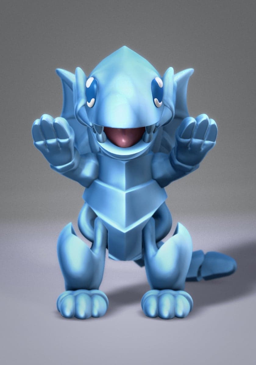 Flexi Toon Blue Eyes White Dragon 3d model