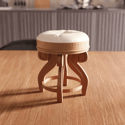 Vintage Baroque Classical Miniature Stool Decorative Prop 3d model
