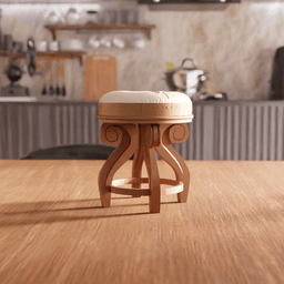 Vintage Baroque Classical Miniature Stool Decorative Prop 3d model