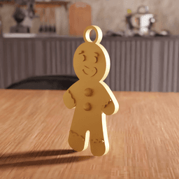 Festive Gingerbread Man Holiday Tree Ornament 3d model