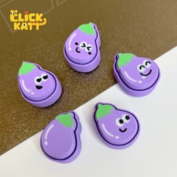 Eggplant - Clicker Fidget Toy Keychain 3d model