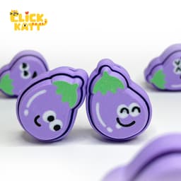 Eggplant - Clicker Fidget Toy Keychain 3d model