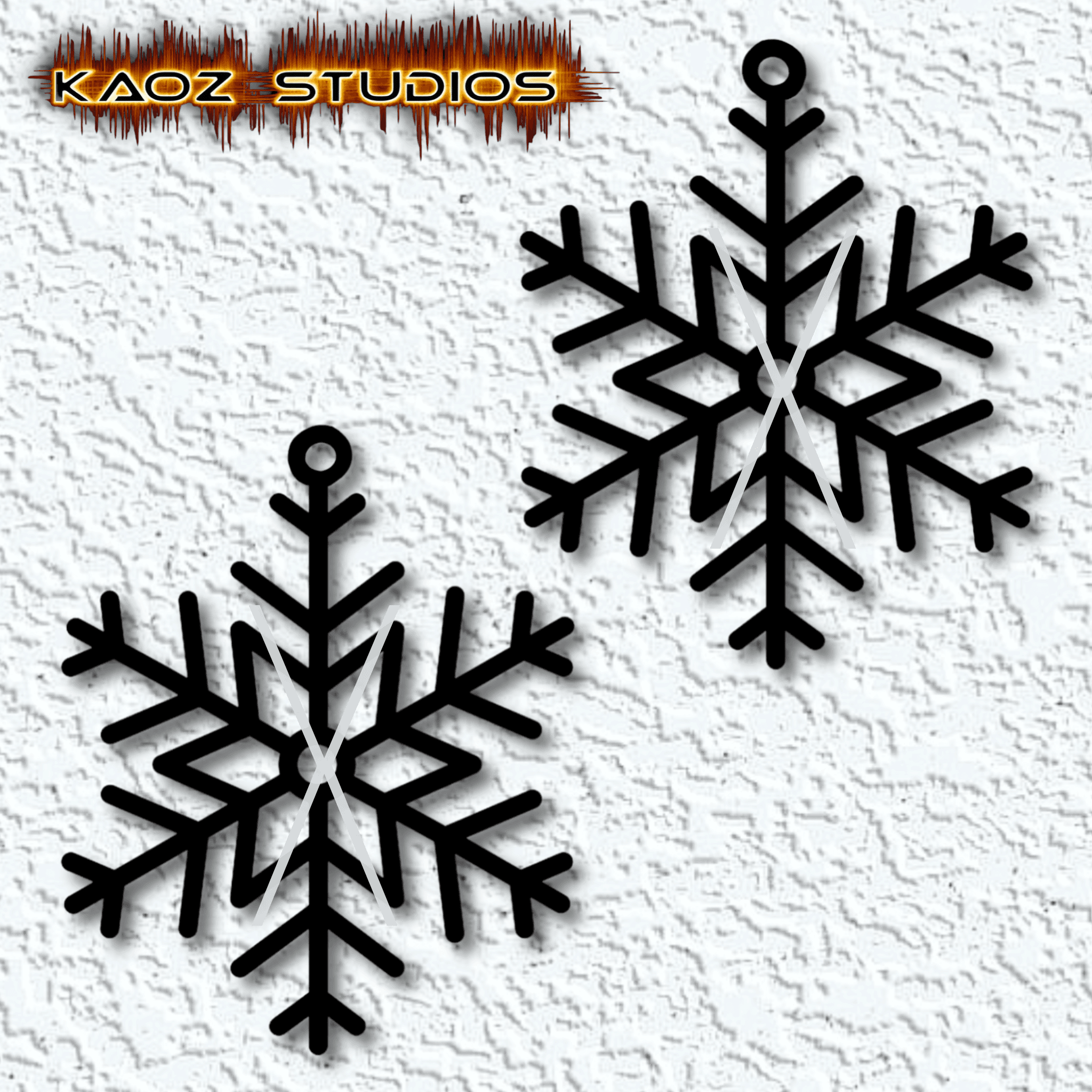 christmas earrings snowflake decor 3d model