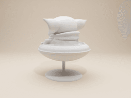 Chibi Baby Yoda (Grogu) in Floating Pod – Funko Pop Style 3d model