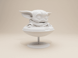 Chibi Baby Yoda (Grogu) in Floating Pod – Funko Pop Style 3d model