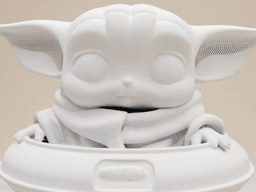 Chibi Baby Yoda (Grogu) in Floating Pod – Funko Pop Style 3d model