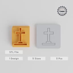 Gravestone Stamp Tile Set, 5 Sizes, Perfect for Clay, Cookie & Fondant Crafts, Halloween Decoration PRODUCT_4042 3d model
