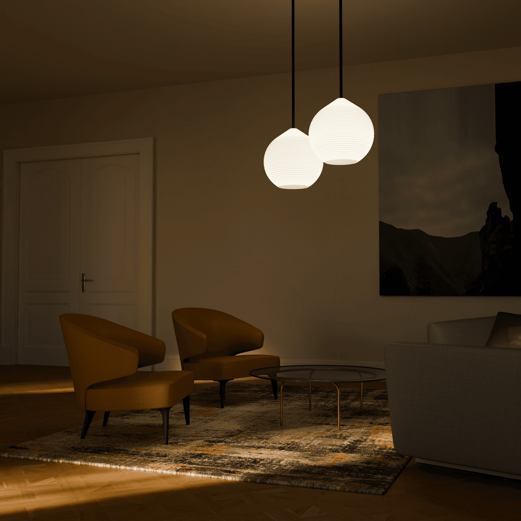 Ripple Sphere Pendant Lamp 3d model