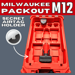 Milwaukee Packout Insert - M12 Batteries - 10x Batteries & Airtag - Secure your batteries. Track you 3d model