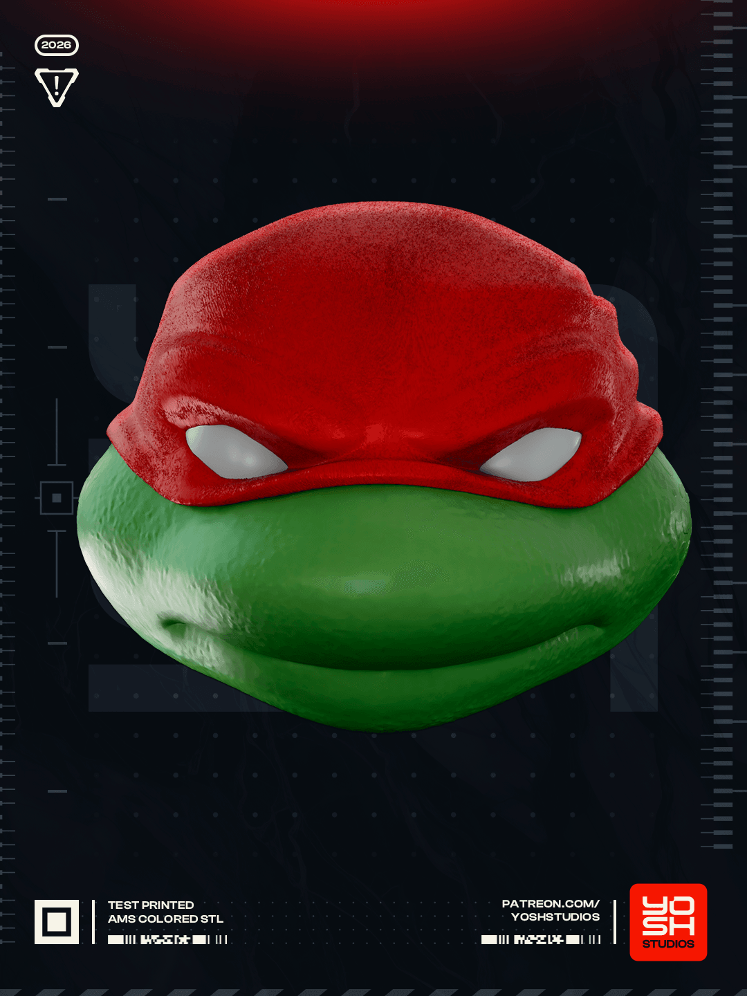 Red Turtle Helmet 3D Printer STL 3d model