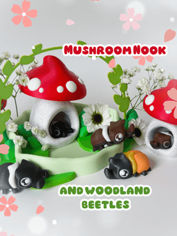 Woodland Beetles and Mushroom Nook 3d model