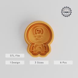 Cute Cuddly Monster Cutter & Stamp Set, Cookie & Fondant Shapes, S/M/L Sizes, 6 Piece Bundle PRODUCT_3000 3d model
