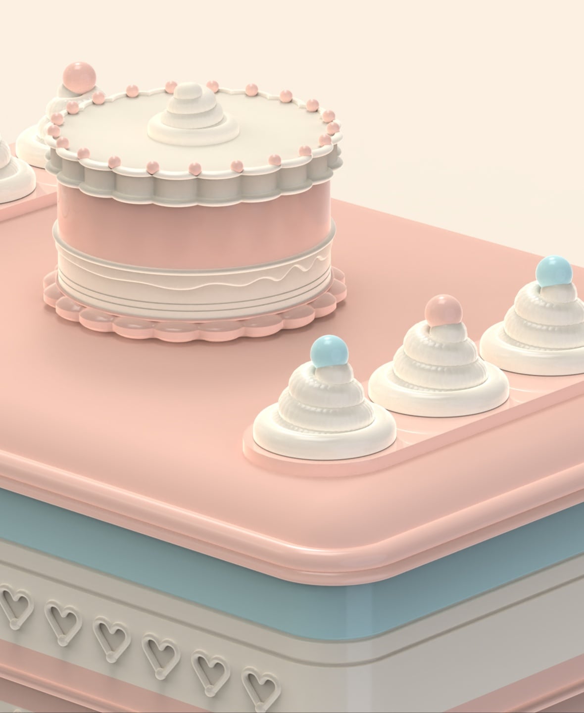 Victorian Pastel Recipe Box 3d model