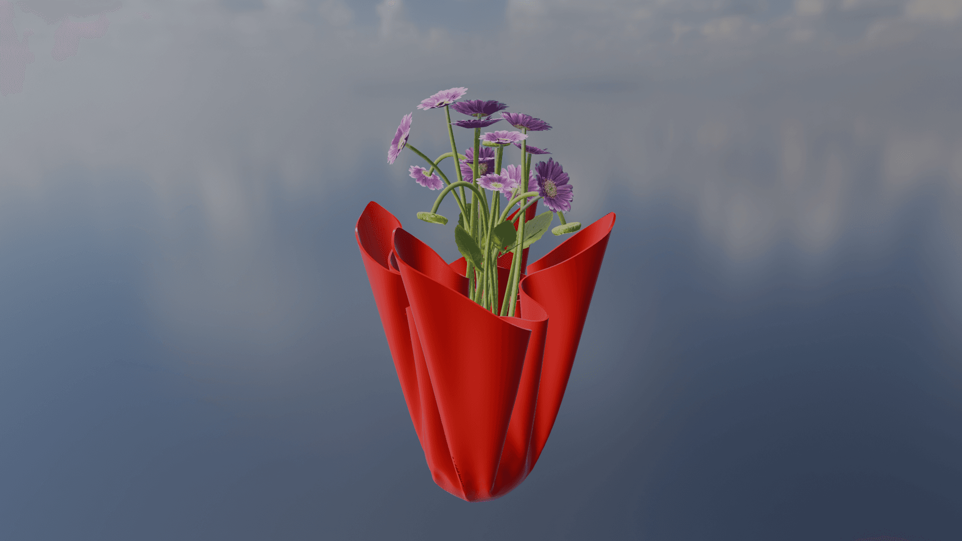 Cloth - Falling Vase 3d model
